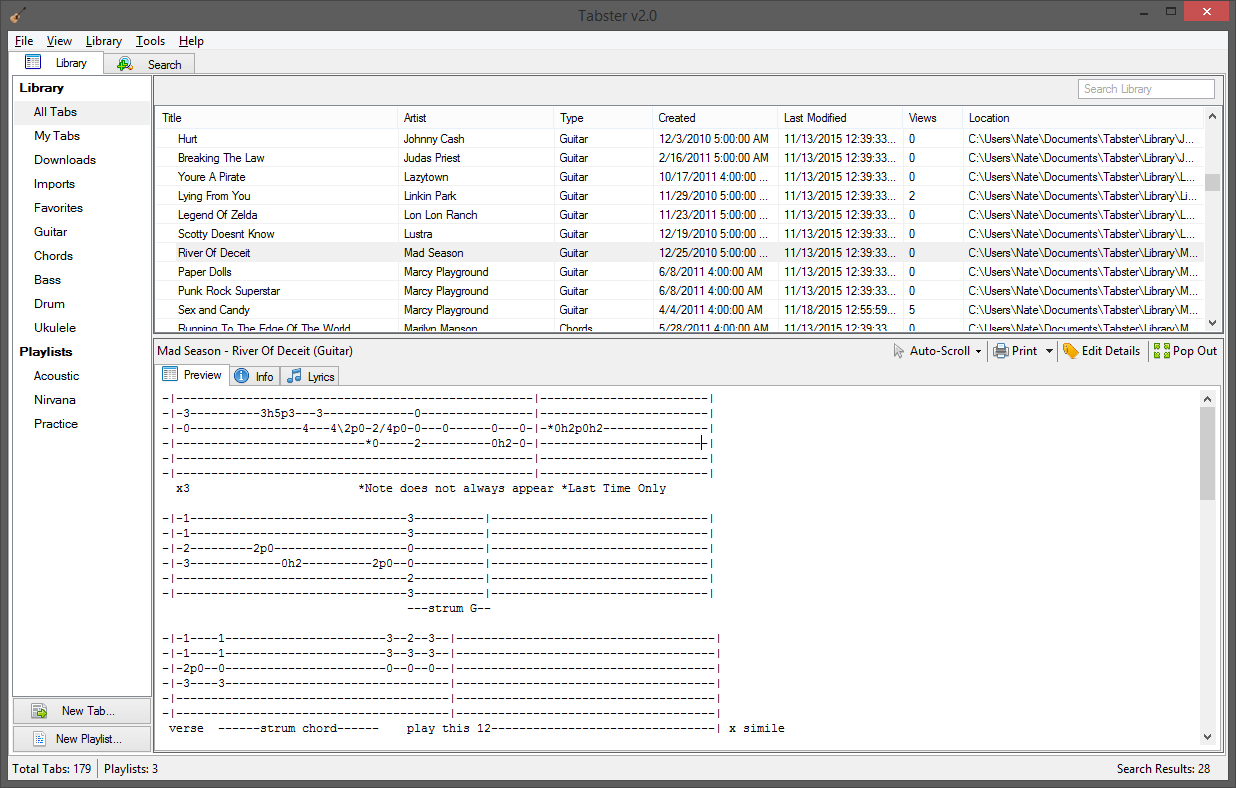 Tabster • ASCII Tablature: Simplified